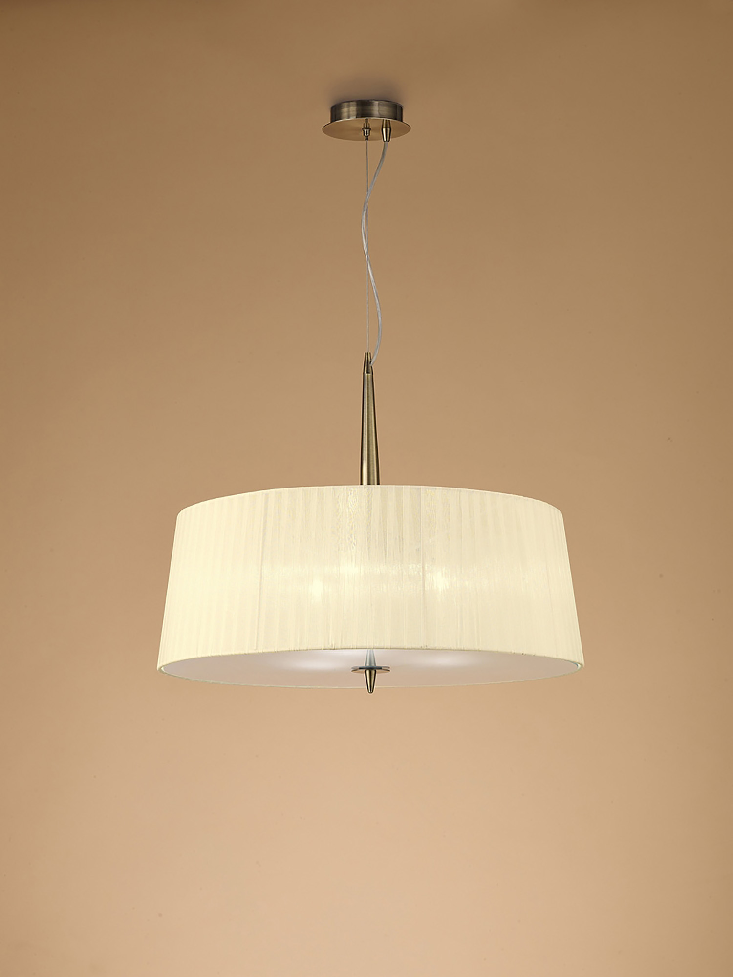 Loewe Antique Brass-Cream Ceiling Lights Mantra Single Pendant Loewe Antique Brass-Cream Ceiling Lights Mantra Single Pendant